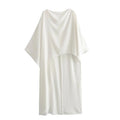 HH Women Asymmetrical Dress Solid Casual Loose Cape Style Long Dresses 2024 Woman Elegant Evening Dress vestido