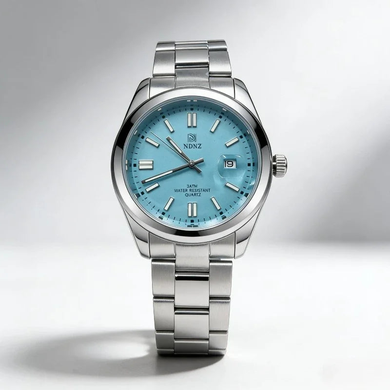 Men's quartz watch, 3ATM waterproof luminous handheld stainless steel business watch with date