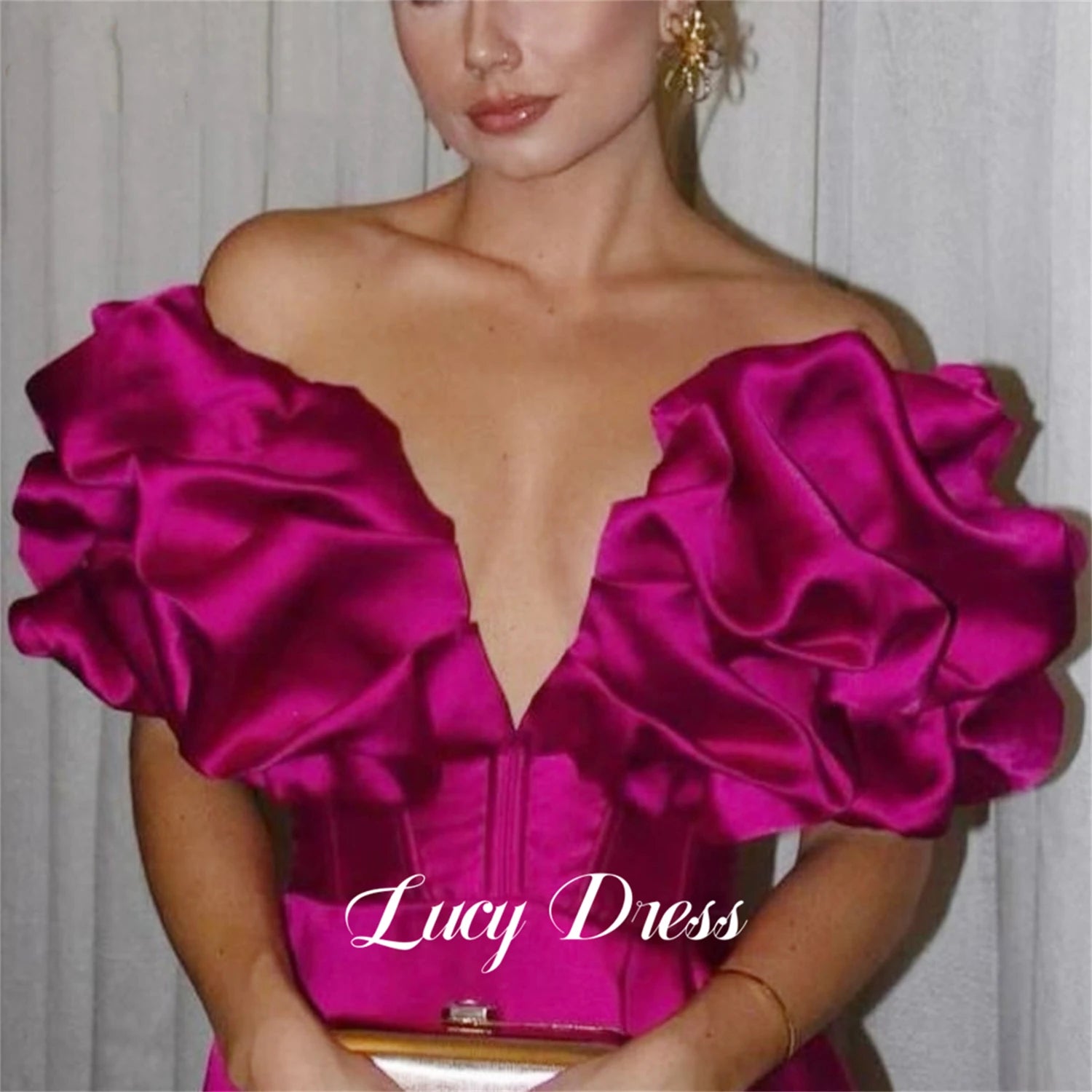 Prom Dress Evening Satin Line A Three-dimensional Rotator Cuff Elegant Party Long Dresses for Formal Occasions Luxury Customized
