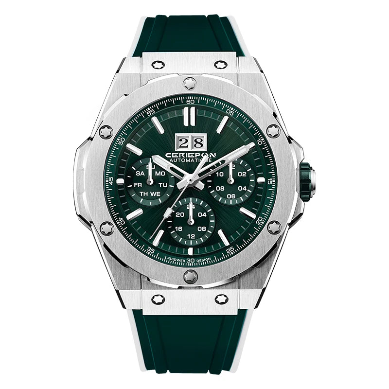 2025 Man Mechanical Watches for Men Sport Analog Automatic Wristwatches with Silicone Strap Stainless Steel Waterproof Reloj