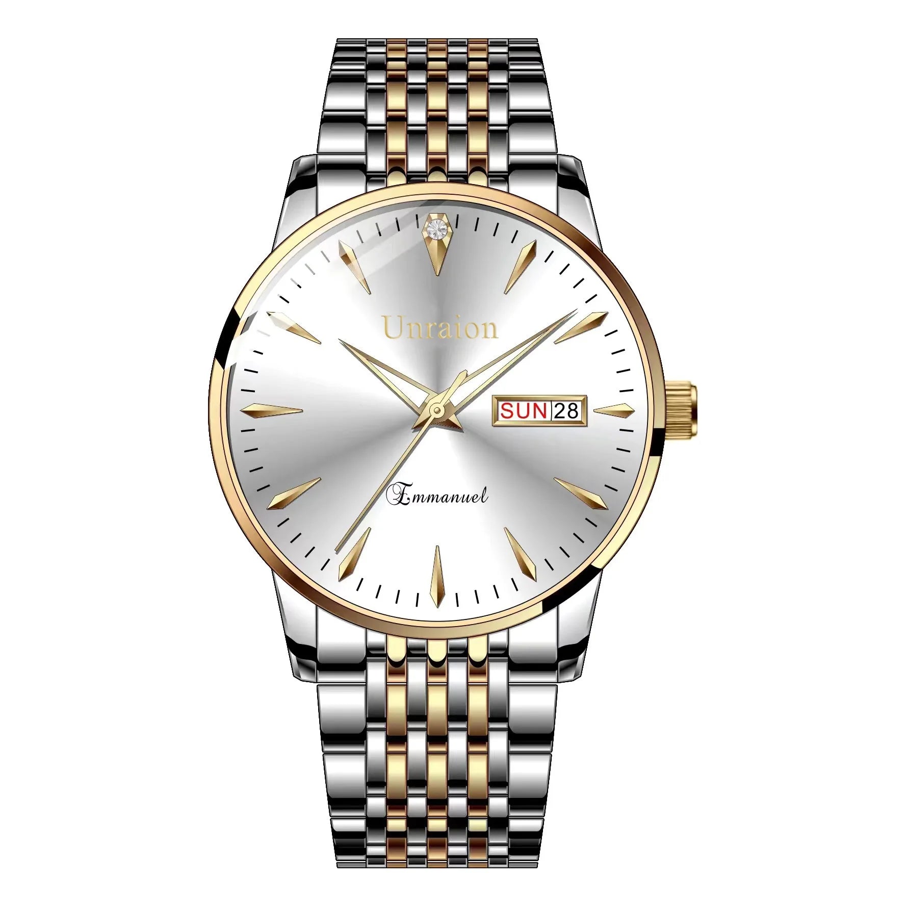 Swiss Qm Watch Fully Automatic Movement Waterproof Luminous Dual Calendar Non Mechanical Men's Watch Male Student Simple Quartz