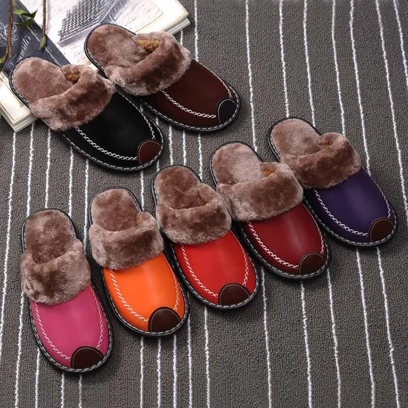 Eyriphy Warm Slippers For Womens Mens Thick Sole Fluffy Fuzzy House Shoes Casual Bedroom Couple Slippers Indoor Cozy Cotton Shoe