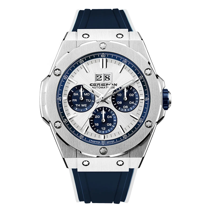 2025 Man Mechanical Watches for Men Sport Analog Automatic Wristwatches with Silicone Strap Stainless Steel Waterproof Reloj