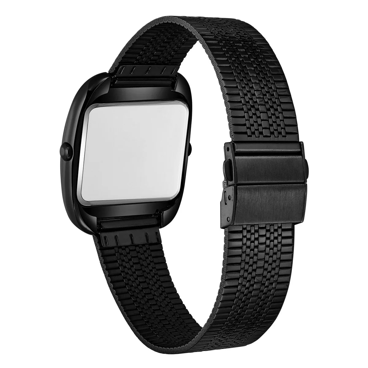 Smart Digital Calendar Simple Retro Wristwatch Square Dial Digital Watch with Electronic Movement Stainless Steel Strap 2026+