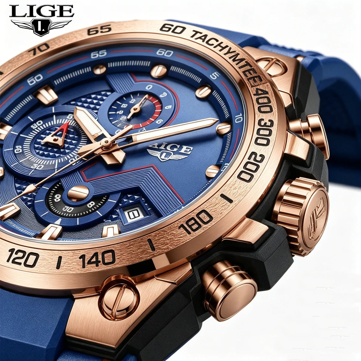 LIGE New Luxury Men‘s Watch Brand Fashion Digital Watches Men Gifts Waterproof Multifunctional Quartz Wristwatches Reloj Box