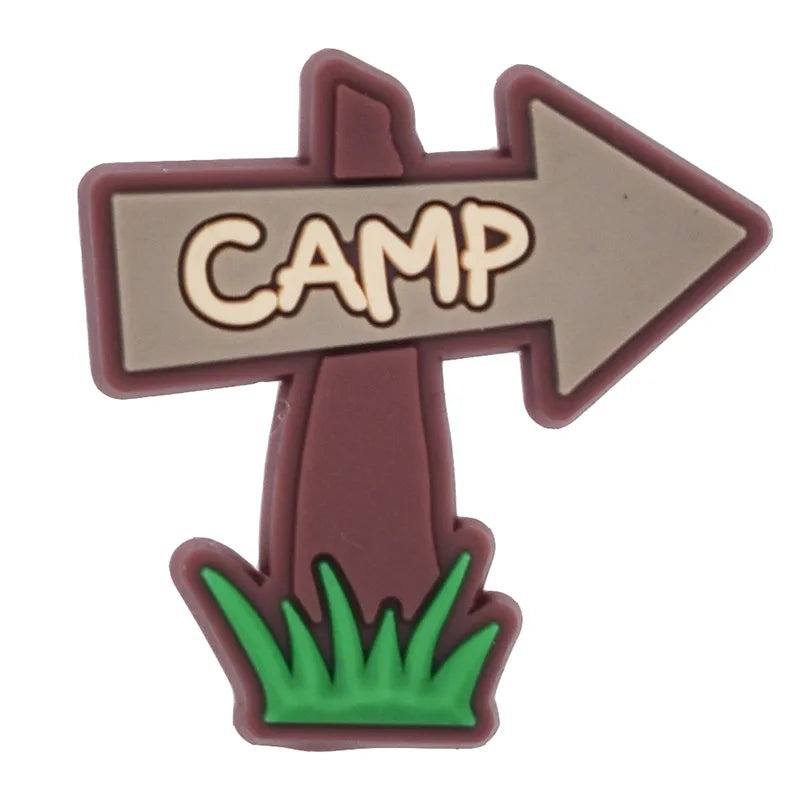 New 1Pcs Love Camp Travel Party Shoes Charms for Crocs DIY  Clogs Kids Pin Decoration Jeans Shoe Accessories X-mas Wholesale