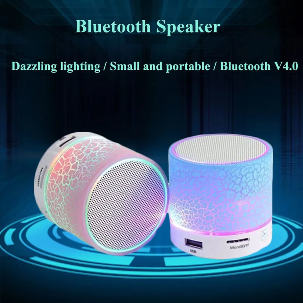 New Mini Portable Car Audio A9 Dazzling Crack LED Wireless Bluetooth 4.1 Subwoofer Speaker TF Card