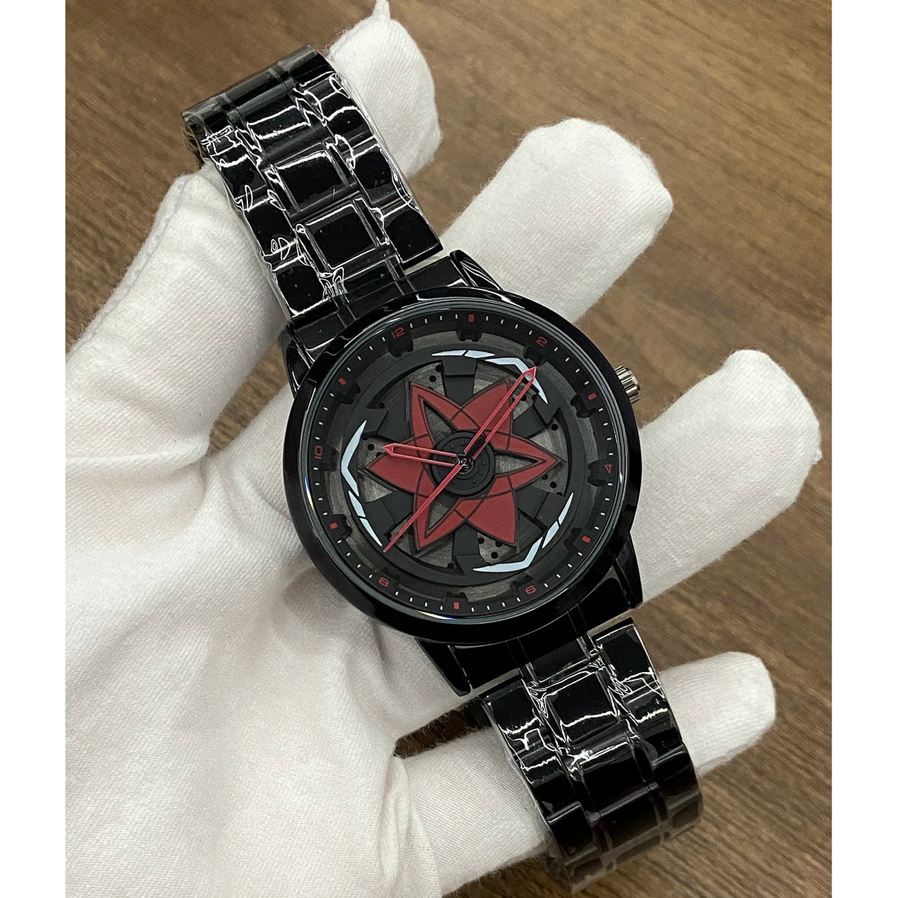 2026 New Stylish Men's Sport Watch Handsome Design Sharingan Inspired Contour Rotating 3D Hollow 3Atm Waterproof