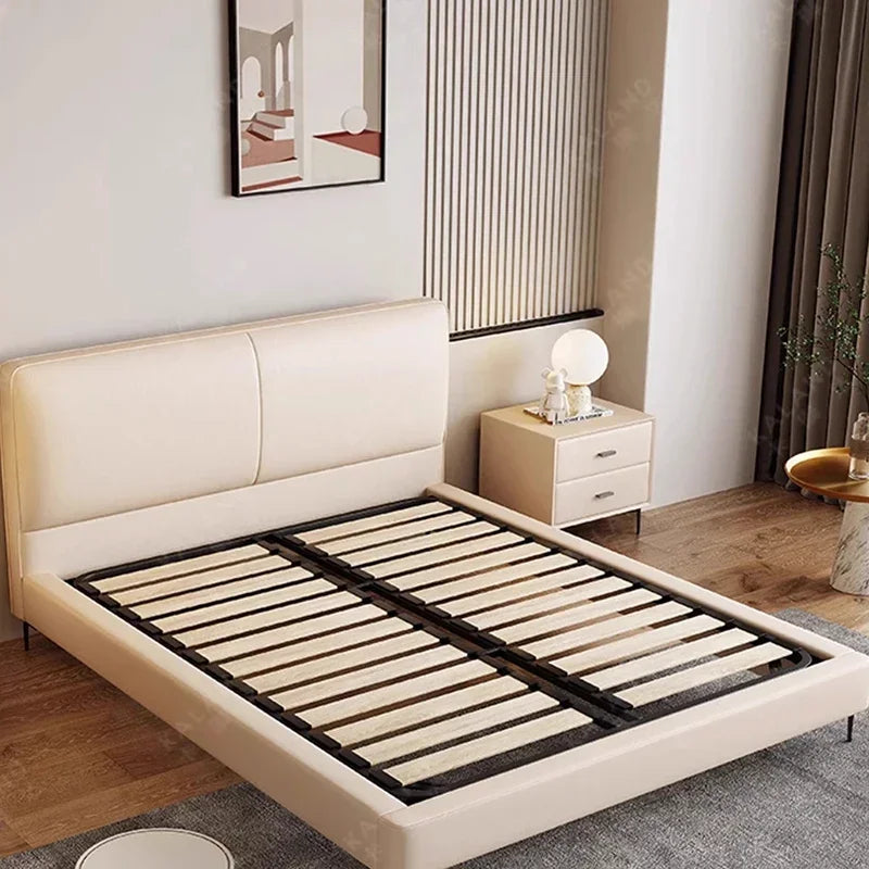 Hotel Modern Bed French Luxury High Quality Leather Fashionable Beds Confortable Solid Wood Bed Letti A Castello Home Furniture