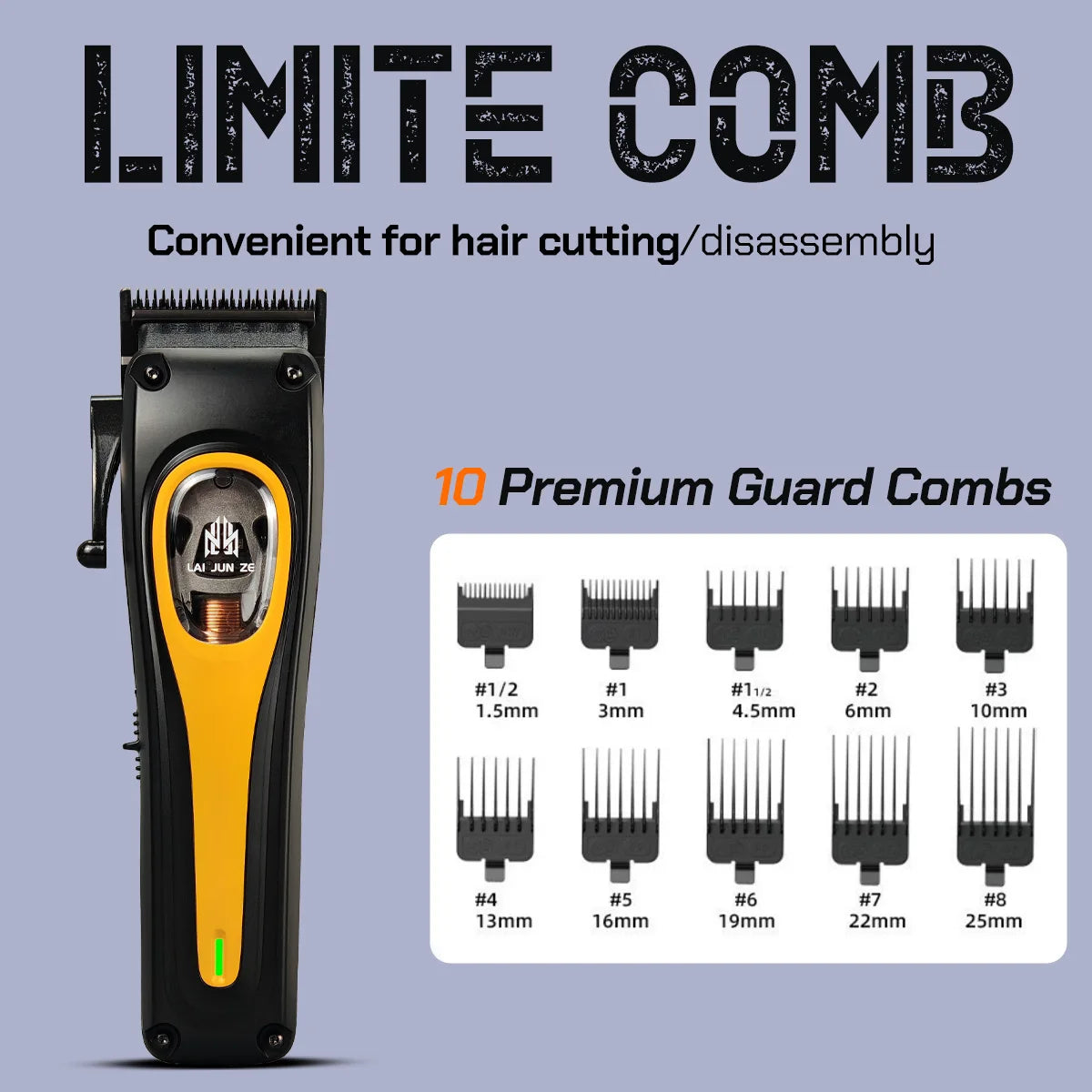 Professional electric hair clipper BRD 953 hair trimmer with vector motor 12000RPM DLC tapered blade 2000mAh barbershop machine