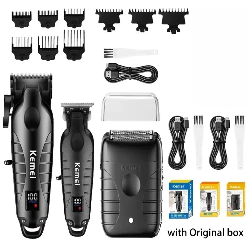 Kemei KM-2290 KM-2293 KM-T95 Professional Cutting Machine Electric Shaver Hair Trimmers with LCD Display Men's Hair Clipper