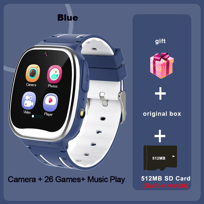 Children's Wristwatch 24 Games Kids Smart Watch Music Play Pedometer Tracker Time Display Video Audio Record Torch Smartwatch