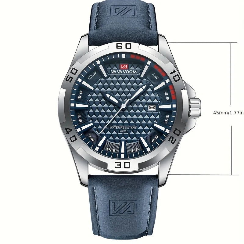 VAVA Brand Men Fashion Quartz Watches Male Leather Strap Sport Waterproof Wristwatches CalendarClock Relogio Masculino