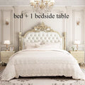 Apartment Solid Wood Bed Light Luxury High End American Style Twin Confortable Bed Design Wedding Master Bedroom Lit Furniture