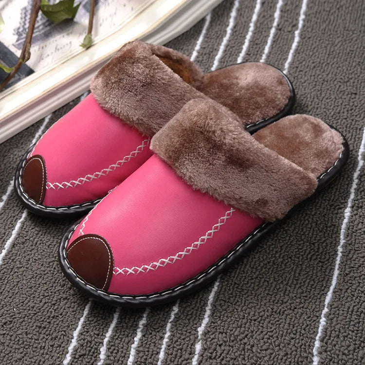 Eyriphy Warm Slippers For Womens Mens Thick Sole Fluffy Fuzzy House Shoes Casual Bedroom Couple Slippers Indoor Cozy Cotton Shoe