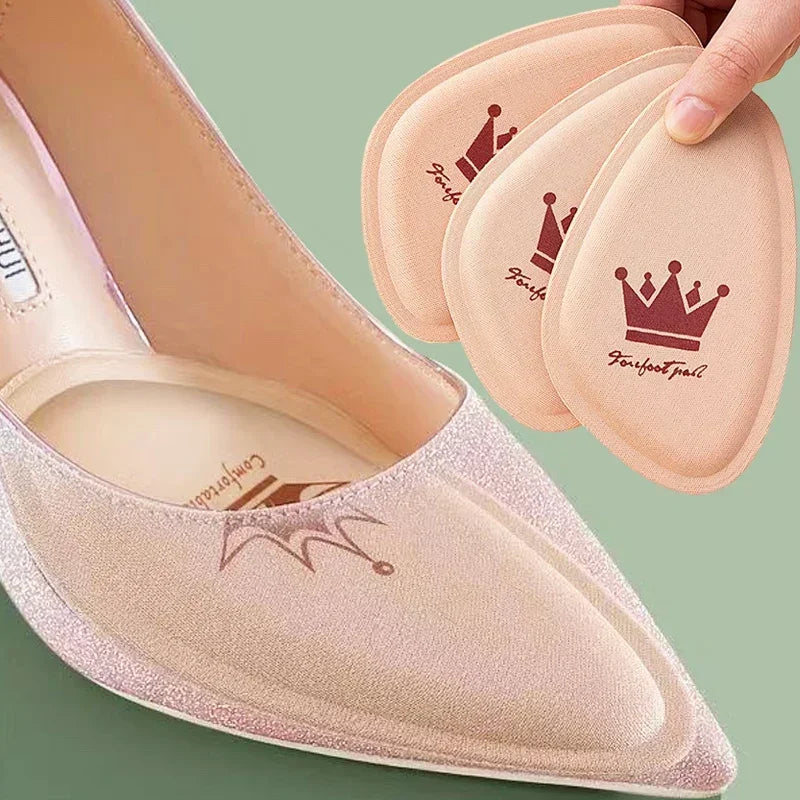 1/10PCS Women Non-slip Crown Forefoot Pads Pain Relief Insert Half Size Insoles Cushions Anti-pain Orthopedic Half Paddings
