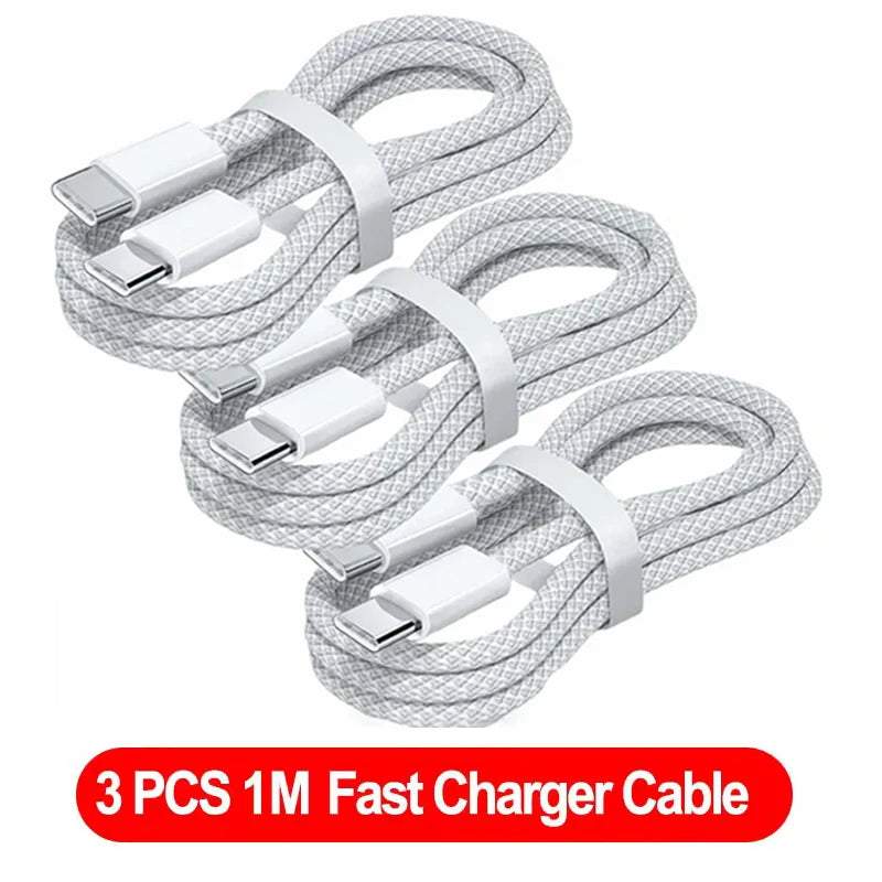 USB Type C to Type C PD 100W Fast Charging Cable with E-Marker C to C Data Cable For iPhone 16 15 Pro Max Xiaomi Samsung Huawei