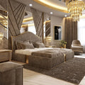 King Size Bed Wholesale Hotel Bedroom Furniture Set Double Fabric Luxury Luxurious Up-holstered Beds