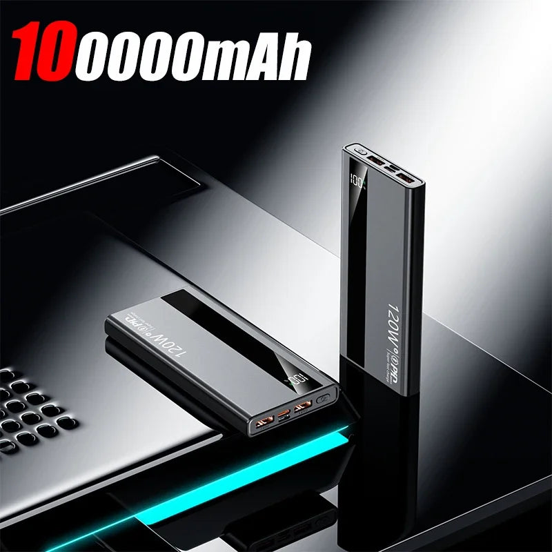 New Power Bank 200000mAh Ultra-large Capacity 120W Super Fast Charge With Digital Display Portable External Battery For phone