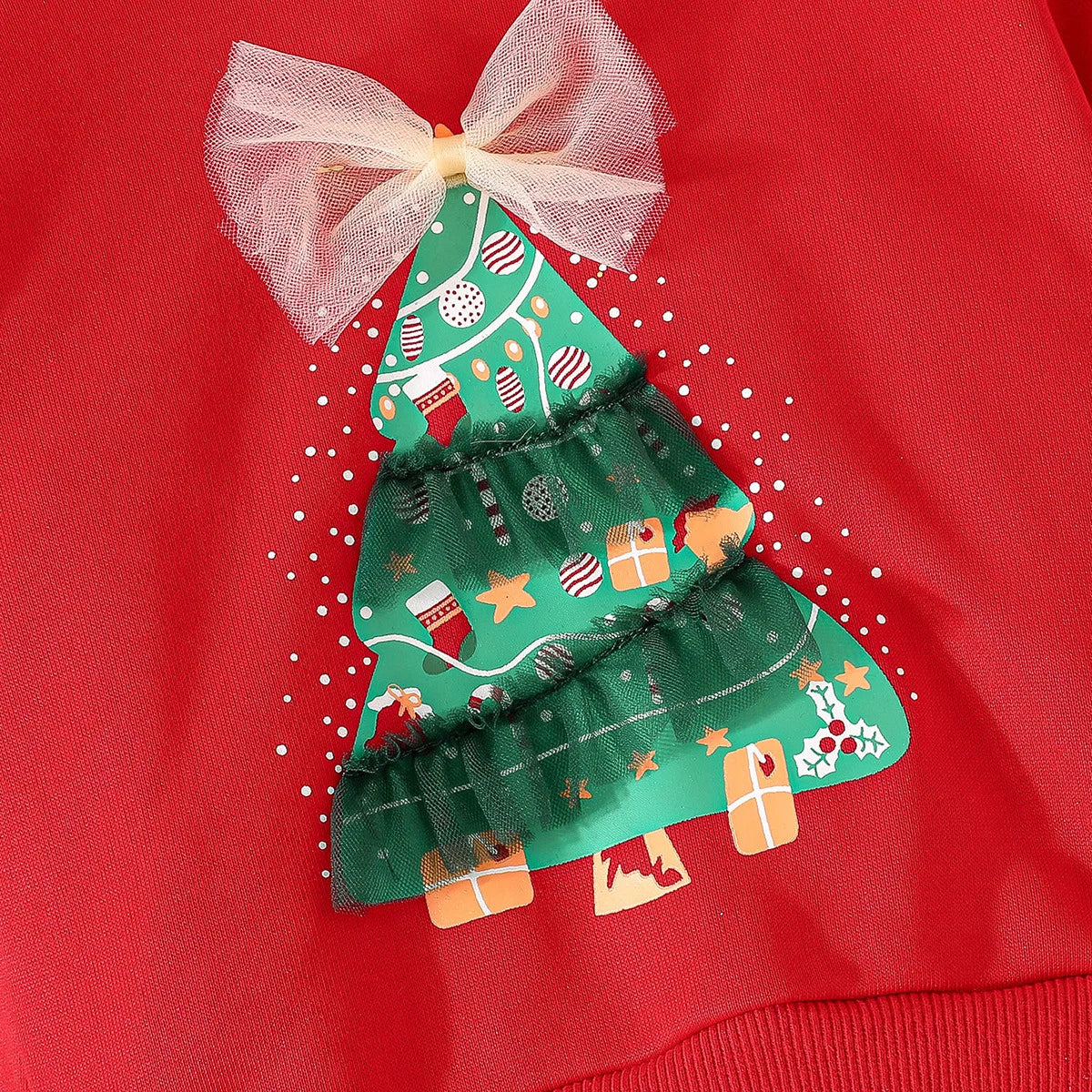 4-7Y Kids Christmas Dresses For Girls Bow Green Xmas Tree Hoodies Dress For New Year Kids Girl Evening Dress Festival Clothing