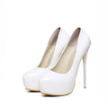 Big Size 35-47 Patent Leather Red Wedding Shoes 2025 Women Round Toe Super High Heels 16cm Pumps Sexy Platform Party Shoes Woman