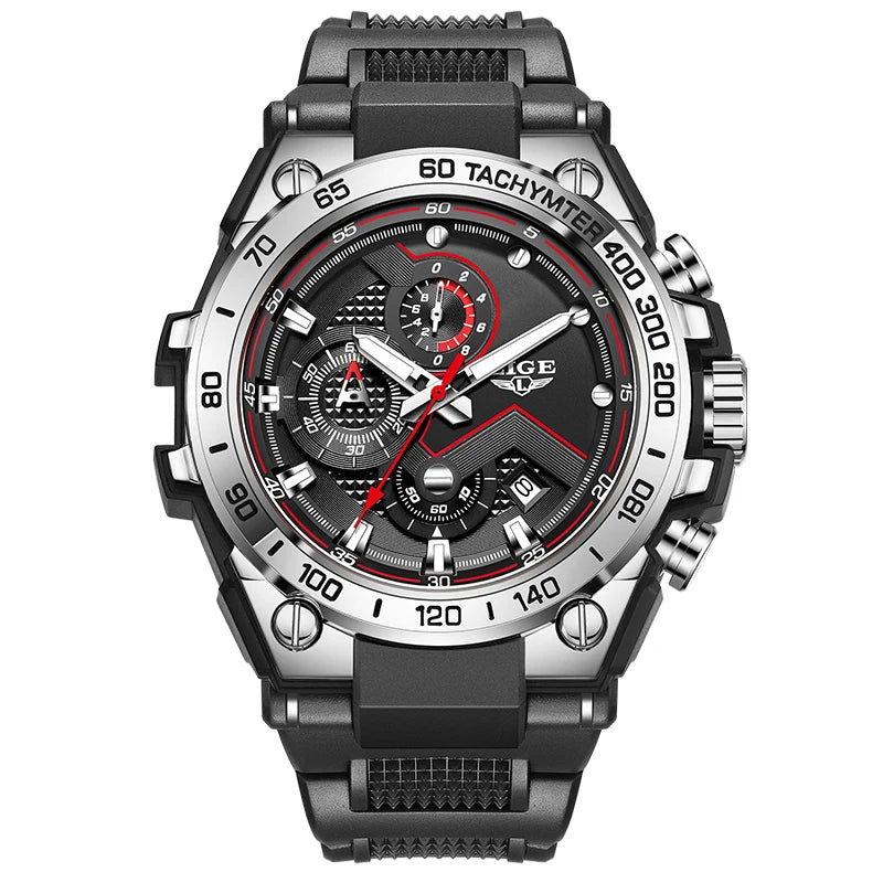 LIGE New Luxury Men‘s Watch Brand Fashion Digital Watches Men Gifts Waterproof Multifunctional Quartz Wristwatches Reloj Box