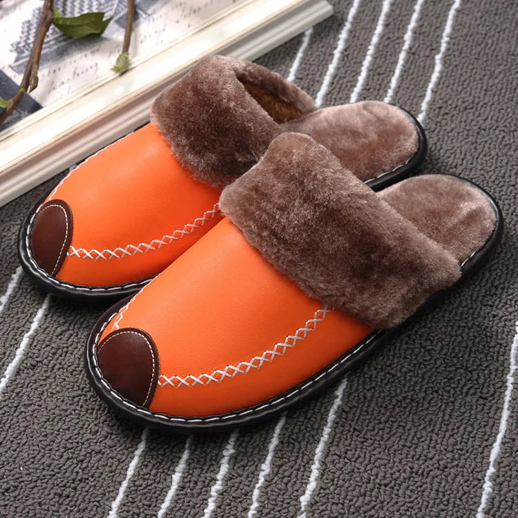 Eyriphy Warm Slippers For Womens Mens Thick Sole Fluffy Fuzzy House Shoes Casual Bedroom Couple Slippers Indoor Cozy Cotton Shoe