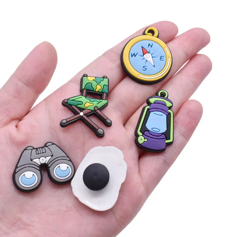 New 1Pcs Love Camp Travel Party Shoes Charms for Crocs DIY  Clogs Kids Pin Decoration Jeans Shoe Accessories X-mas Wholesale