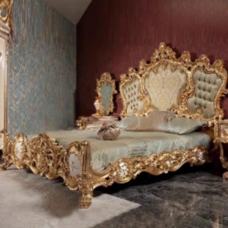 European Solid Wood Bed Princess Design Double Sleeping Modern Bedroom Bed Trendy Castle Letto Matrimoniale Unique Furniture