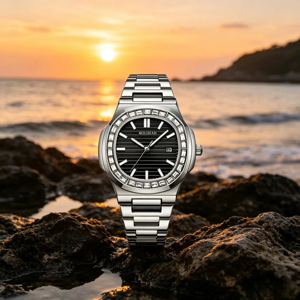 New Arrival Luxury Men's Quartz Watch Mechanical Texture Business Casual Waterproof Fashion Wristwatch Male Daily Wear Gift
