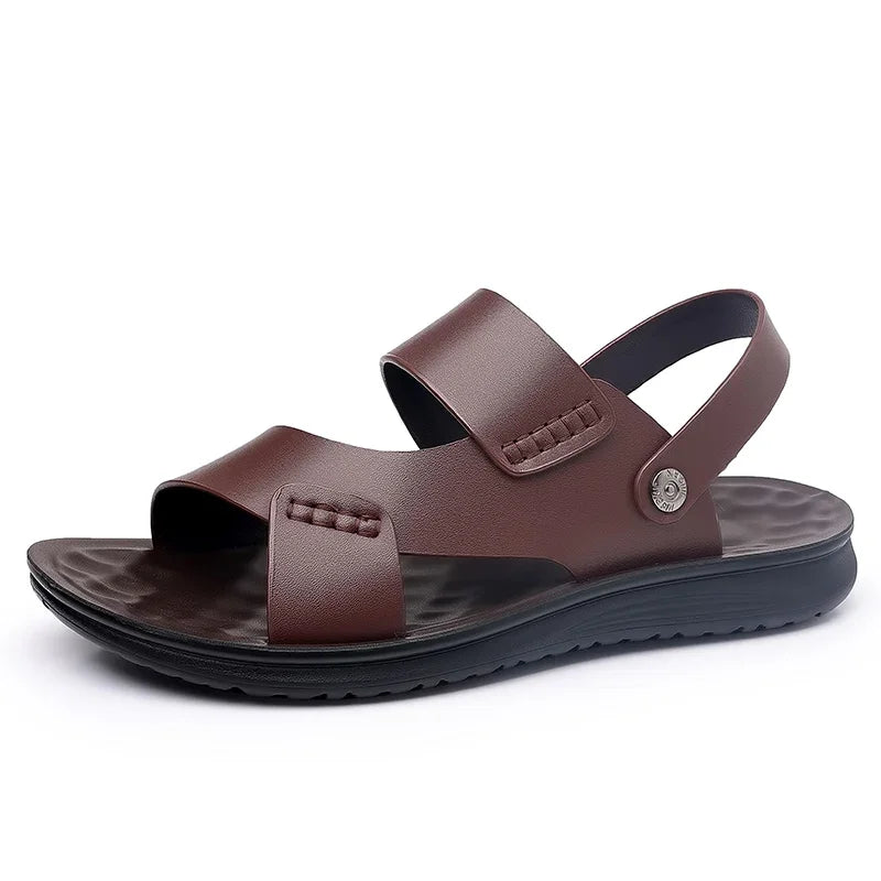 Summer Men's Business Leather Sandals Large Size ：37-47 Outdoor Beach Sandals Direct Sales Designer Driving Flat Casual Shoes
