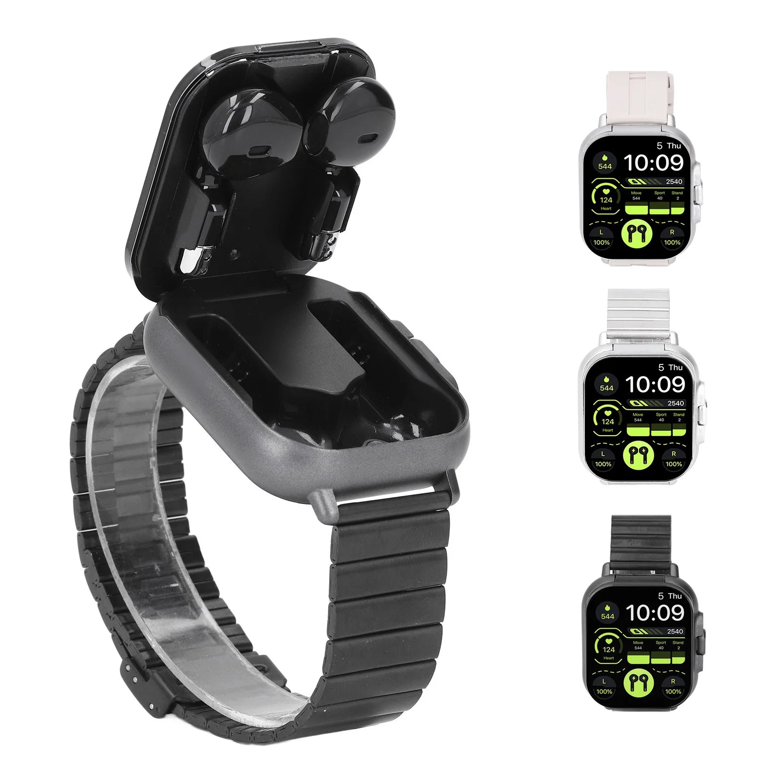 Sports Watch 2 in 1 Bluetooth Earbuds Smart Watch Multifunctional Long Battery Life 2.01 Inch HD Screen for IOS 11.0+