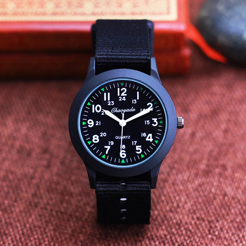 children's smart digital watches boys girls adjustable canvas 24hours quartz watches for child kids students study time supplies
