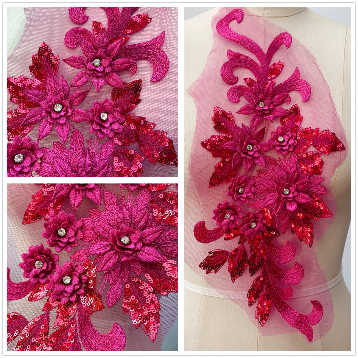 22 Color 3D Embroidery Lace Colored Material  Wedding Dresses, Stage Performance Costumes, Decorative Handicrafts  DIY Sewing