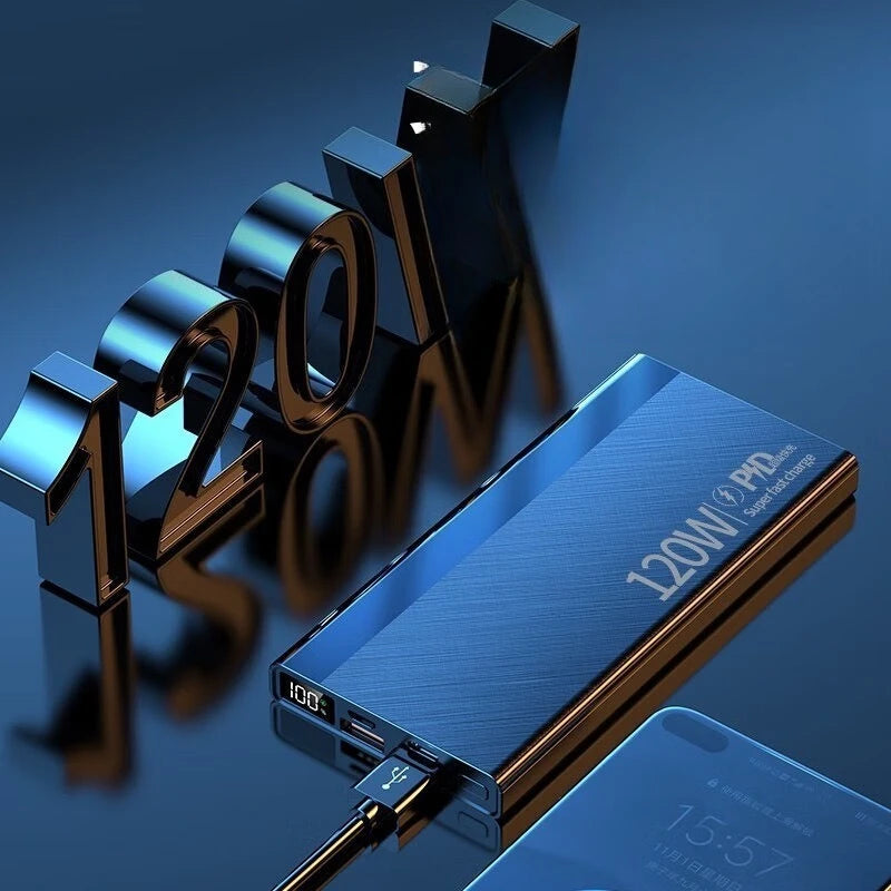 20W Super Fast Charging 500000mAh Power Bank  Large Capacity PD Digital Display Portable External Battery 20000mAh 57000mAh