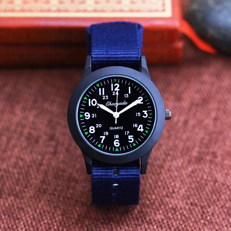 children's smart digital watches boys girls adjustable canvas 24hours quartz watches for child kids students study time supplies