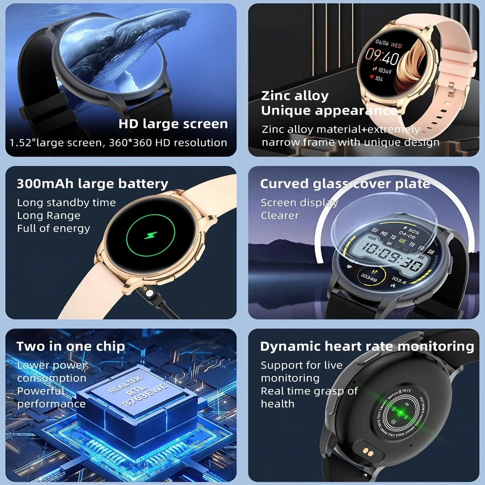 IP67 Waterproof Smartwatch Heart Rate Sleep SpO2 Monitor Call Function Android iOS Fitness Tracker for Women