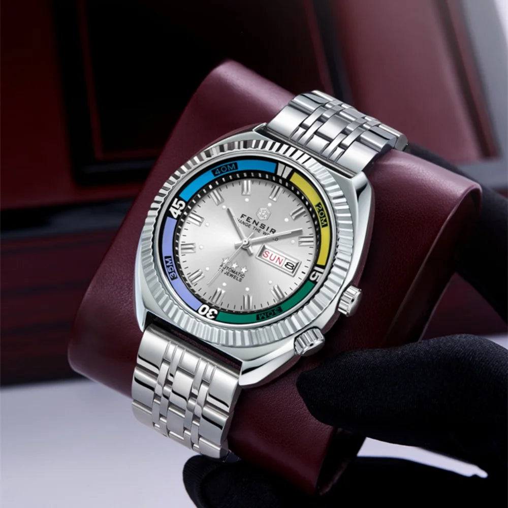 Top Luxury High-End Business Men's Watch, European and American Style Brand Fashion Casual Personalized Waterproof Steel Band Multifunctional Watch for Men, Suitable for Wearing in Various Occasions
