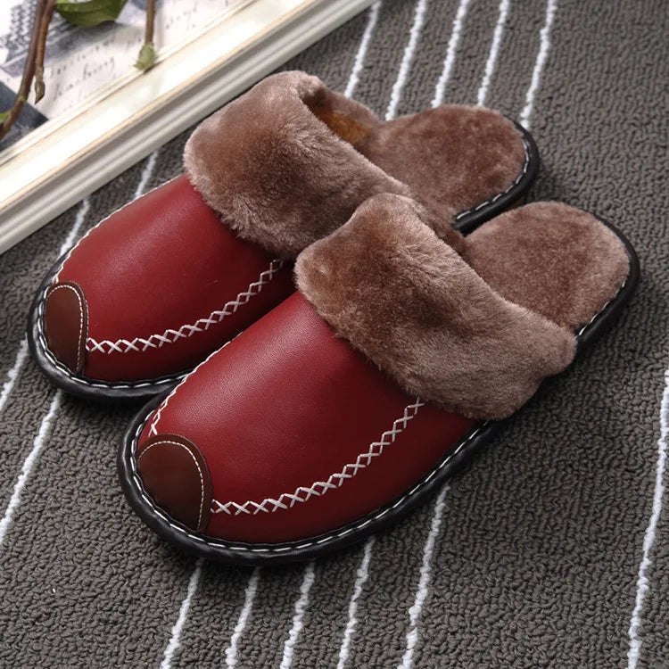 Eyriphy Warm Slippers For Womens Mens Thick Sole Fluffy Fuzzy House Shoes Casual Bedroom Couple Slippers Indoor Cozy Cotton Shoe