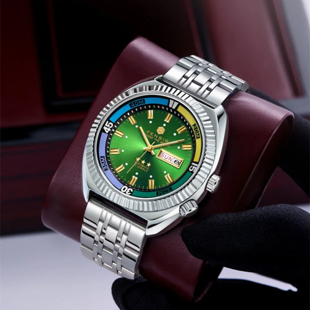 Top Luxury High-End Business Men's Watch, European and American Style Brand Fashion Casual Personalized Waterproof Steel Band Multifunctional Watch for Men, Suitable for Wearing in Various Occasions