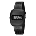 Smart Digital Calendar Simple Retro Wristwatch Square Dial Digital Watch with Electronic Movement Stainless Steel Strap 2026+
