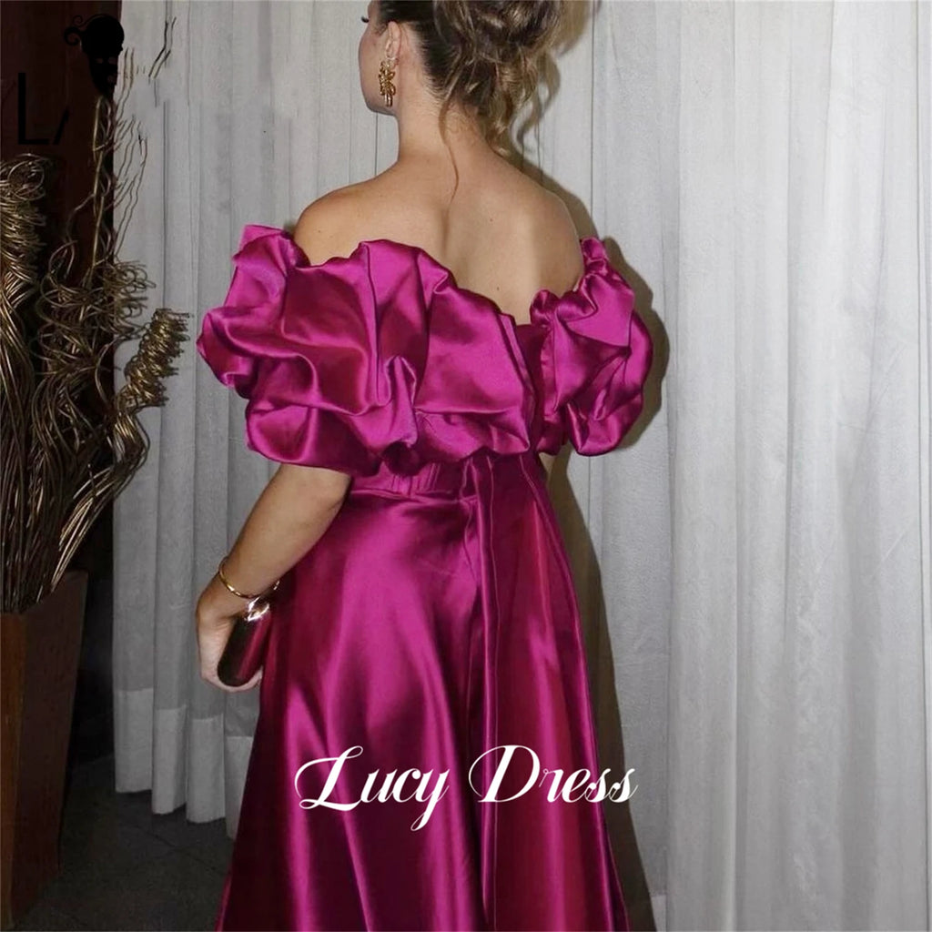 Prom Dress Evening Satin Line A Three-dimensional Rotator Cuff Elegant Party Long Dresses for Formal Occasions Luxury Customized