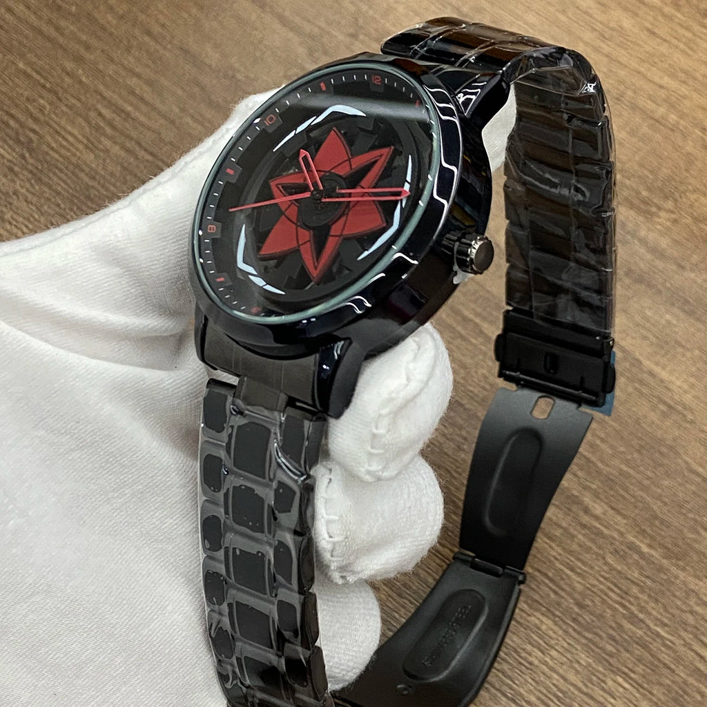 2026 New Stylish Men's Sport Watch Handsome Design Sharingan Inspired Contour Rotating 3D Hollow 3Atm Waterproof