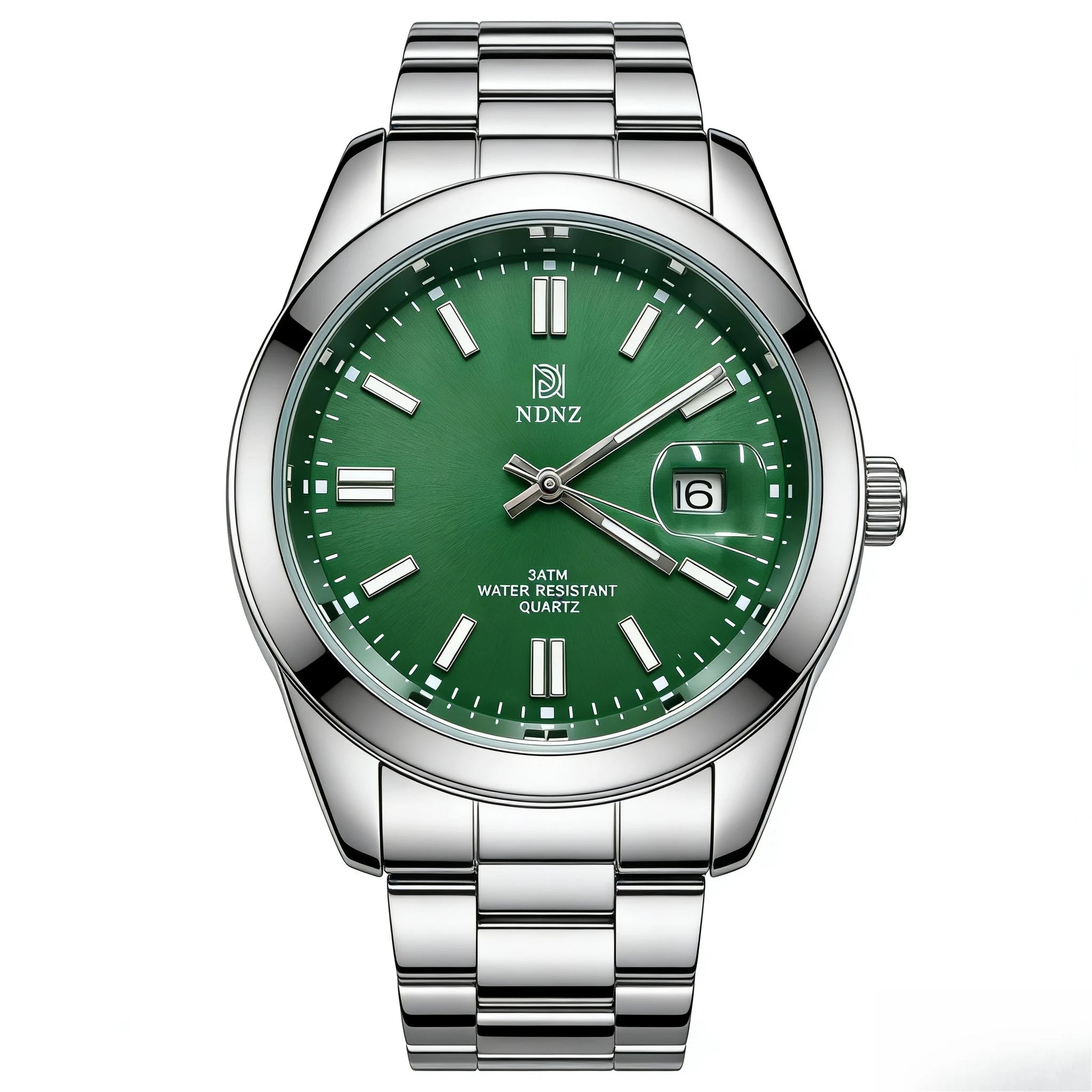 Men's quartz watch, 3ATM waterproof luminous handheld stainless steel business watch with date